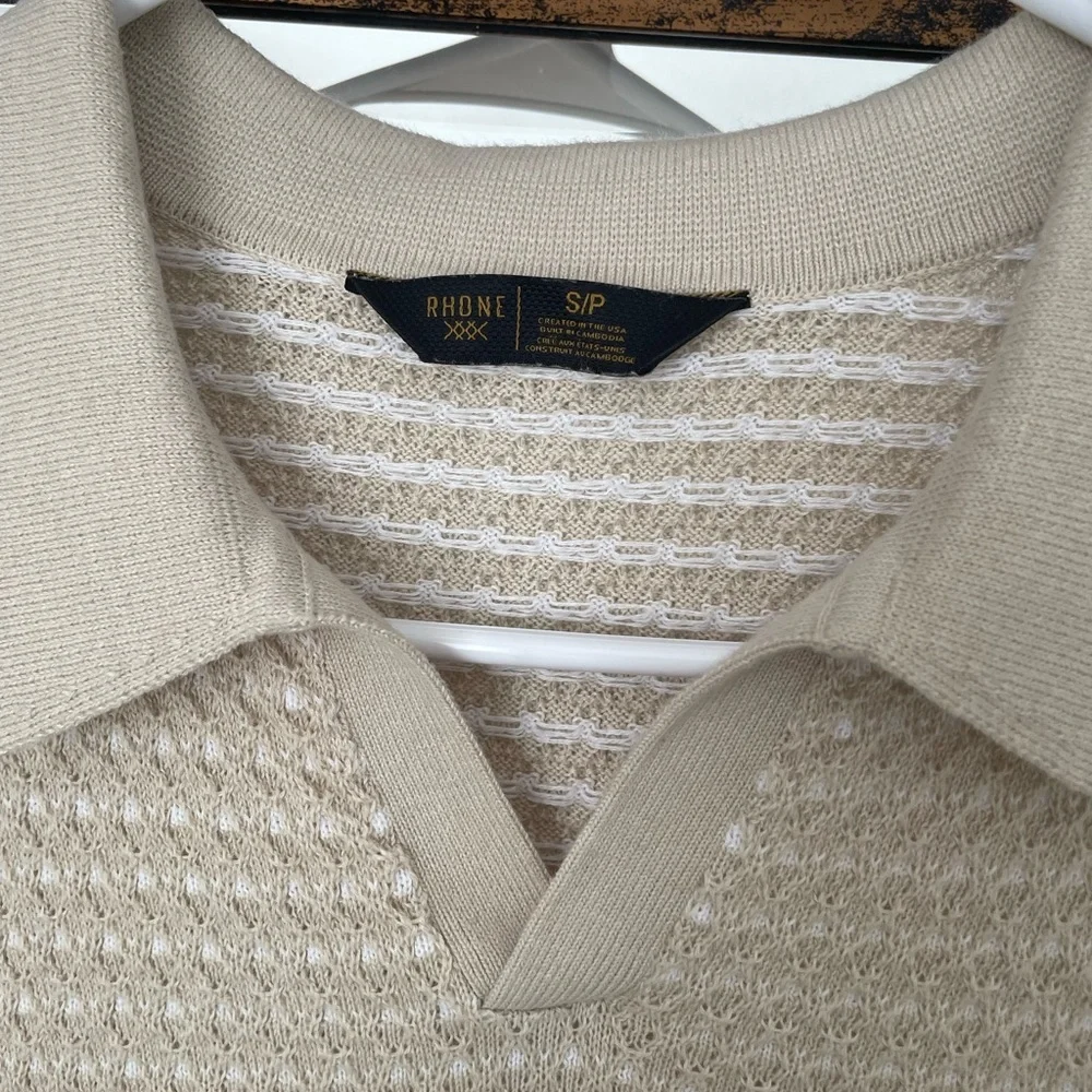 RHONE Johnny Collar Polo - Sandstone - Picture 3 of 4